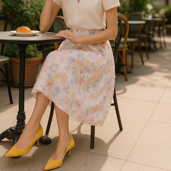 Vince Camuto Rachella Yellow Suede Kitten Heel Pumps | Chic Pointed Toe Size 6 - Picture 1 of 7